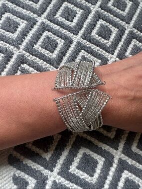 Silver Beaded Multi-Strand Women’s Bracelet